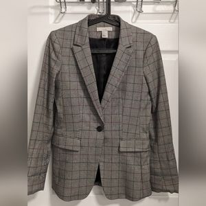 H&M Grey checked blazer - Size 2
